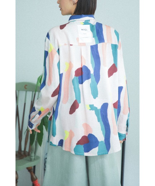 mici(ミチ)の「(mici)アートシャツ(シャツ/ブラウス・レディース・ピンク/ブルー・ONE SIZE)」の5枚目の写真