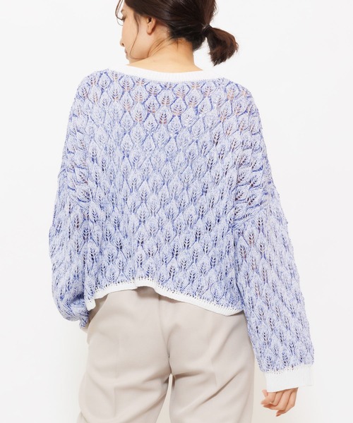 mili an deni（ミリアンデニ）の「かぎ針編みリーフ柄ショート