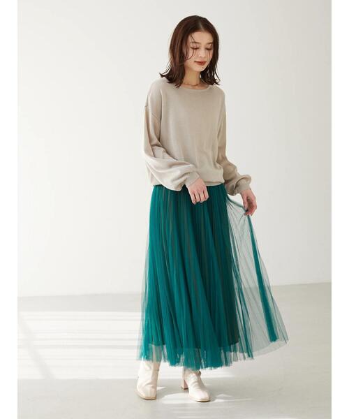 Green Parks(グリーンパークス)の「ボートネックニットプルオーバー*(ニット/セーター・レディース・グレイッシュベージュ/オレンジ/ブルー・FREE)」の7枚目の写真