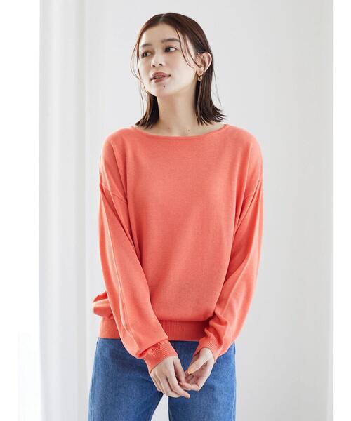 Green Parks(グリーンパークス)の「ボートネックニットプルオーバー*(ニット/セーター・レディース・グレイッシュベージュ/オレンジ/ブルー・FREE)」の11枚目の写真