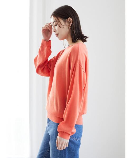 Green Parks(グリーンパークス)の「ボートネックニットプルオーバー*(ニット/セーター・レディース・グレイッシュベージュ/オレンジ/ブルー・FREE)」の12枚目の写真