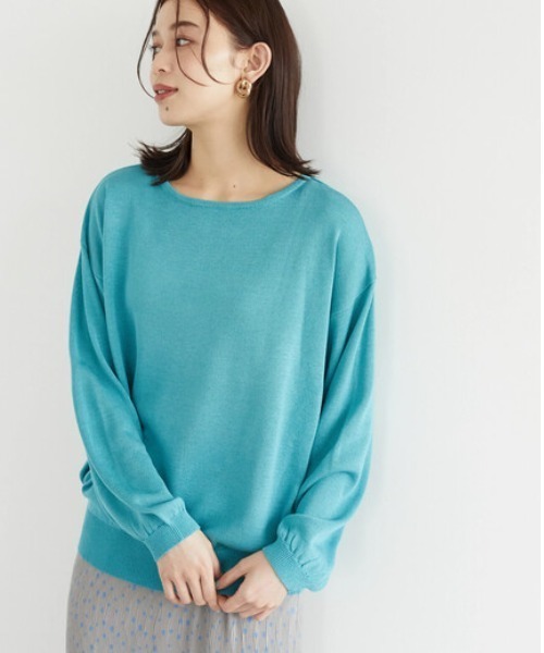 Green Parks(グリーンパークス)の「ボートネックニットプルオーバー*(ニット/セーター・レディース・グレイッシュベージュ/オレンジ/ブルー・FREE)」の3枚目の写真