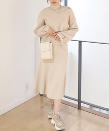 【ZOZO限定】レイヤードニットマーメイドワンピース