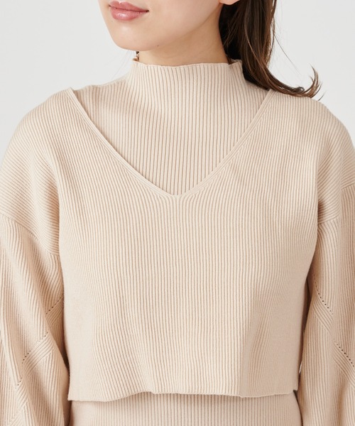 ROYAL PARTY(ロイヤルパーティー)の「【ZOZO限定】レイヤードニットマーメイドワンピース(ワンピース・レディース・ベージュ/オフホワイト/グリーン・FREE)」の16枚目の写真