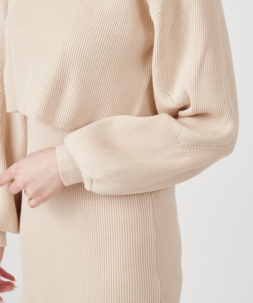 ROYAL PARTY(ロイヤルパーティー)の「【ZOZO限定】レイヤードニットマーメイドワンピース(ワンピース・レディース・ベージュ/オフホワイト/グリーン・FREE)」の19枚目の写真