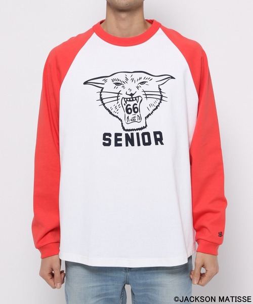 JACKSON MATISSE(ジャクソンマティス)の「【JACKSON MATISSE(ジャクソンマティス)×BAYFLOW】ラグランプリントTEE(Tシャツ/カットソー・メンズ・ネイビー/レッド/グリーン・MEDIUM/LARGE)」の4枚目の写真