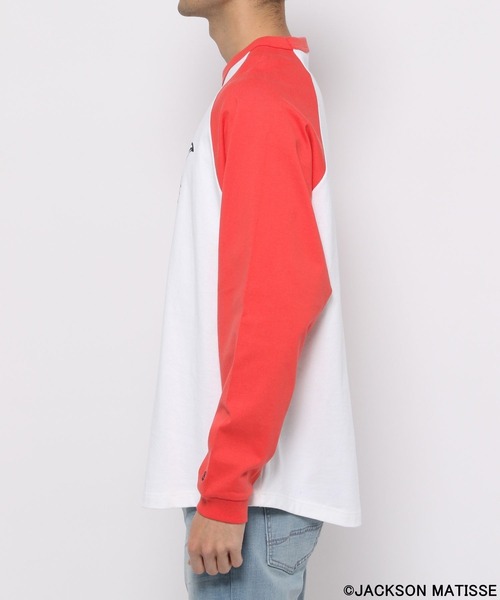 JACKSON MATISSE(ジャクソンマティス)の「【JACKSON MATISSE(ジャクソンマティス)×BAYFLOW】ラグランプリントTEE(Tシャツ/カットソー・メンズ・ネイビー/レッド/グリーン・MEDIUM/LARGE)」の5枚目の写真