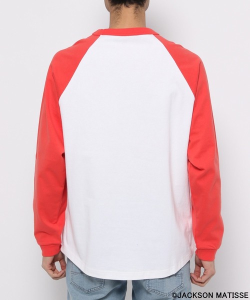 JACKSON MATISSE(ジャクソンマティス)の「【JACKSON MATISSE(ジャクソンマティス)×BAYFLOW】ラグランプリントTEE(Tシャツ/カットソー・メンズ・ネイビー/レッド/グリーン・MEDIUM/LARGE)」の6枚目の写真