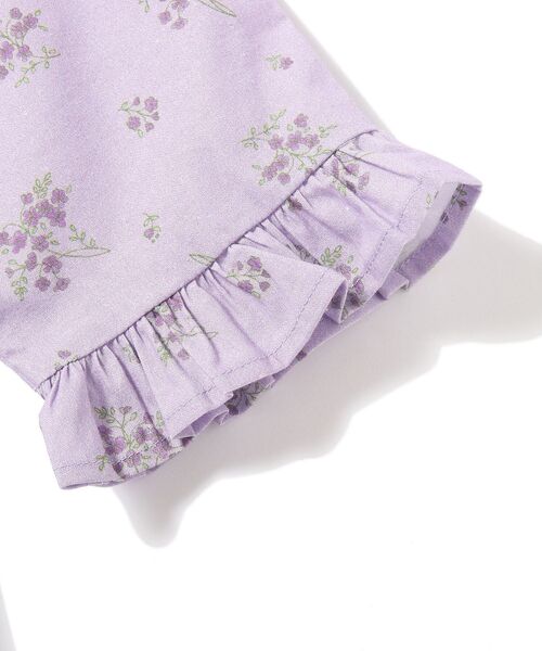 SHOO・LA・RUE（シューラルー）の「◆【100-140cm】花柄ギャザー切替ワンピース（ワンピース・キッズ・アイボリー系/ライトパープル・11/10/12/13/14）」の6枚目の写真