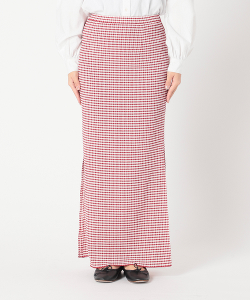 Charles Chaton(シャルルシャトン)の「ギンガムスリットスカート(スカート・レディース・ホワイト/レッド/サックスブルー・36/34)」の13枚目の写真