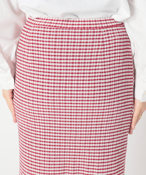 Charles Chaton(シャルルシャトン)の「ギンガムスリットスカート(スカート・レディース・ホワイト/レッド/サックスブルー・36/34)」の16枚目の写真