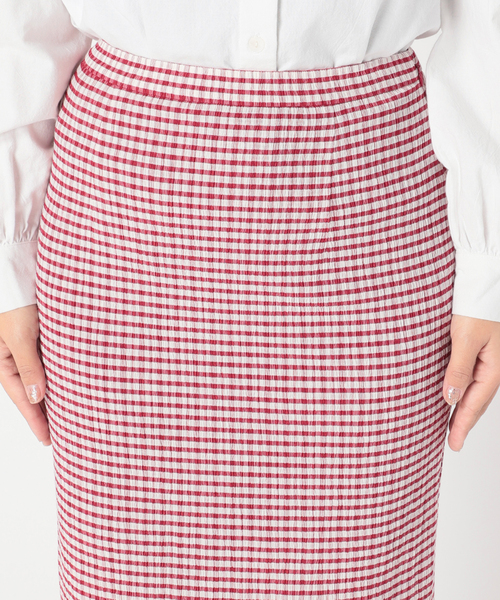 Charles Chaton(シャルルシャトン)の「ギンガムスリットスカート(スカート・レディース・ホワイト/レッド/サックスブルー・36/34)」の17枚目の写真
