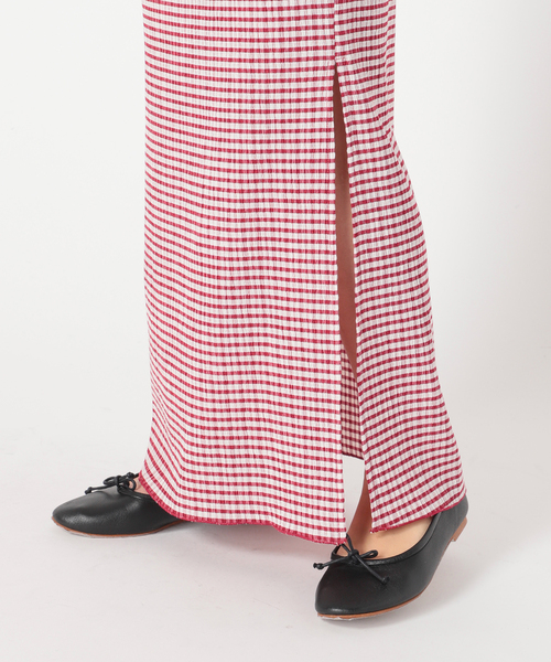 Charles Chaton(シャルルシャトン)の「ギンガムスリットスカート(スカート・レディース・ホワイト/レッド/サックスブルー・36/34)」の18枚目の写真