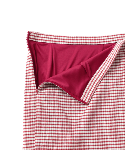 Charles Chaton(シャルルシャトン)の「ギンガムスリットスカート(スカート・レディース・ホワイト/レッド/サックスブルー・36/34)」の20枚目の写真