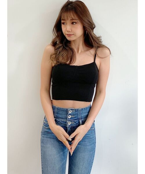 GYDA(ジェイダ)の「コルセットデザインビスチェ(キャミソール・レディース・ブラック/オフホワイト・FREE)」の12枚目の写真