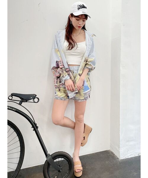 GYDA(ジェイダ)の「コルセットデザインビスチェ(キャミソール・レディース・ブラック/オフホワイト・FREE)」の10枚目の写真