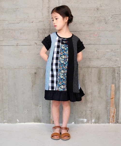 新品】 Little cotton clothes パッチワークワンピース