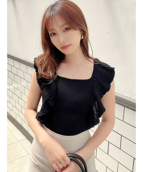 RESEXXY（リゼクシー）の「ラッフルフリルニット（ニット/セーター・レディース・ブラック/ピンク/ブルー/アイボリー・FREE）」の12枚目の写真