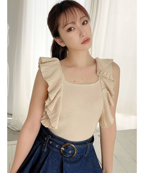 RESEXXY（リゼクシー）の「ラッフルフリルニット（ニット/セーター・レディース・ブラック/ピンク/ブルー/アイボリー・FREE）」の17枚目の写真