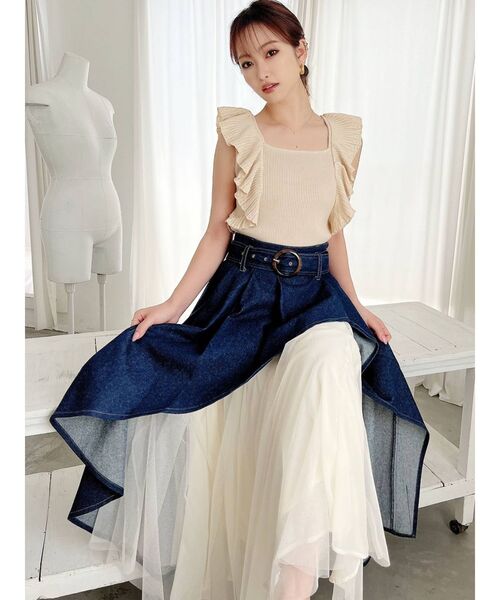 RESEXXY（リゼクシー）の「ラッフルフリルニット（ニット/セーター・レディース・ブラック/ピンク/ブルー/アイボリー・FREE）」の18枚目の写真