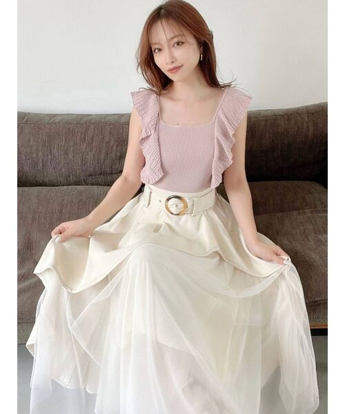 RESEXXY（リゼクシー）の「ラッフルフリルニット（ニット/セーター・レディース・ブラック/ピンク/ブルー/アイボリー・FREE）」の19枚目の写真