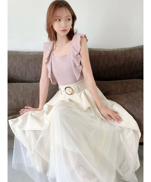 RESEXXY（リゼクシー）の「ラッフルフリルニット（ニット/セーター・レディース・ブラック/ピンク/ブルー/アイボリー・FREE）」の20枚目の写真