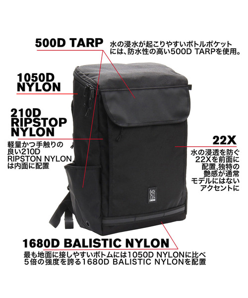 CHROME(クローム)の「CHROME/クローム バックパック 防水バッグ REMNANT VOLCAN BACKPACK BG260BKRM(バックパック/リュック・メンズ・ブラック・FREE)」の5枚目の写真