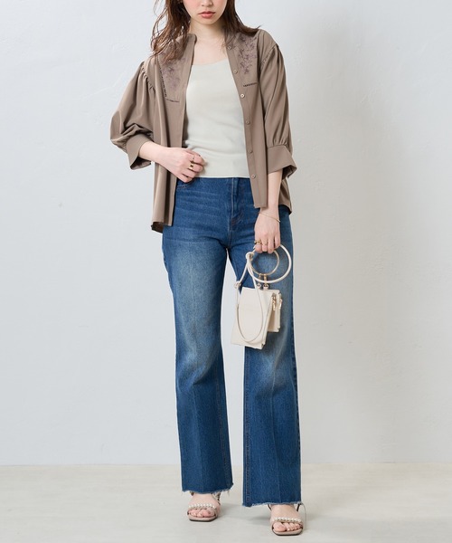 natural couture（ナチュラルクチュール）の「今季1枚は持っていたいマストアイテム　総針ニットカップつきタンク（キャミソール・レディース・オフホワイト/ブラック/ベージュ/ブルー・FREE）」の8枚目の写真