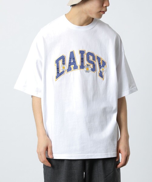 FREAK'S STORE(フリークスストア)の「WEB限定 ビッグシルエット DAISY フラワーアレンジ サテン刺繍 カレッジロゴ クルーネックTシャツ/アーチロゴ(Tシャツ/カットソー・メンズ・アッシュグレー/ブラック/ロイヤルブルー/ホワイト/ダークグリーン・MEDIUM/LARGE/SMALL)」の8枚目の写真