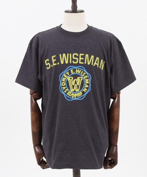 CAMBIO(カンビオ)の「mt7803-プリントT(s.e.wisemanネオンカレッジ)(Tシャツ/カットソー・メンズ・ブルー系その他/ブラック系その他/ミックスグレー・S/XL/L/M)」の15枚目の写真