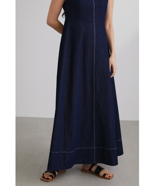 STYLEMIXER（スタイルミキサー）の「ステッチラインデニムワンピース（ワンピース・レディース・インディゴブルー・MEDIUM/SMALL）」の5枚目の写真