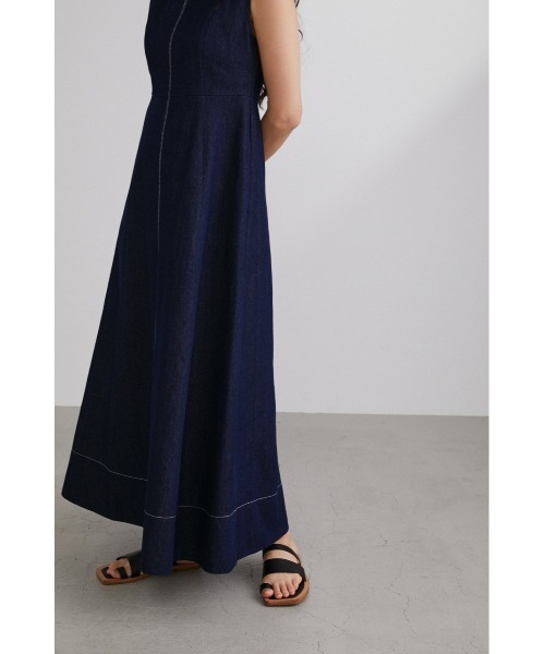 STYLEMIXER（スタイルミキサー）の「ステッチラインデニムワンピース（ワンピース・レディース・インディゴブルー・MEDIUM/SMALL）」の6枚目の写真