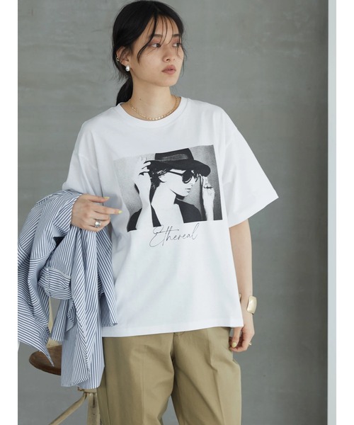 AMERICAN HOLIC(アメリカンホリック)の「アートプリントカットプルオーバー(Tシャツ/カットソー・レディース・オフホワイト・M/L)」の7枚目の写真