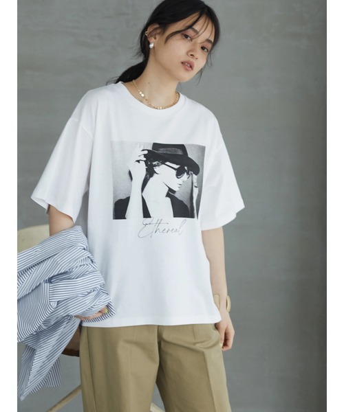 AMERICAN HOLIC(アメリカンホリック)の「アートプリントカットプルオーバー(Tシャツ/カットソー・レディース・オフホワイト・M/L)」の8枚目の写真