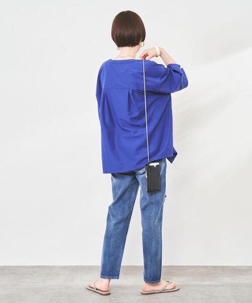 coen（コーエン）の「ヴィンテージ加工チャイナブラウス（シャツ/ブラウス・レディース・ロイヤルブルー/ライム・L/M）」の12枚目の写真