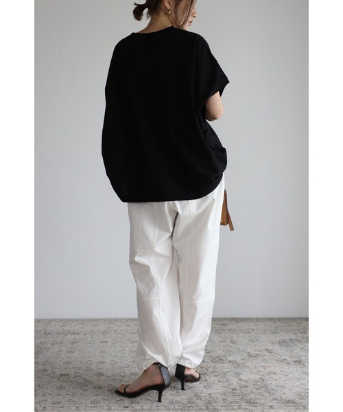 Bonjour Sagan(ボンジュールサガン)の「ドルマンコクーンスリーブTシャツ(Tシャツ/カットソー・レディース・ベージュ/ブラック・FREE)」の7枚目の写真