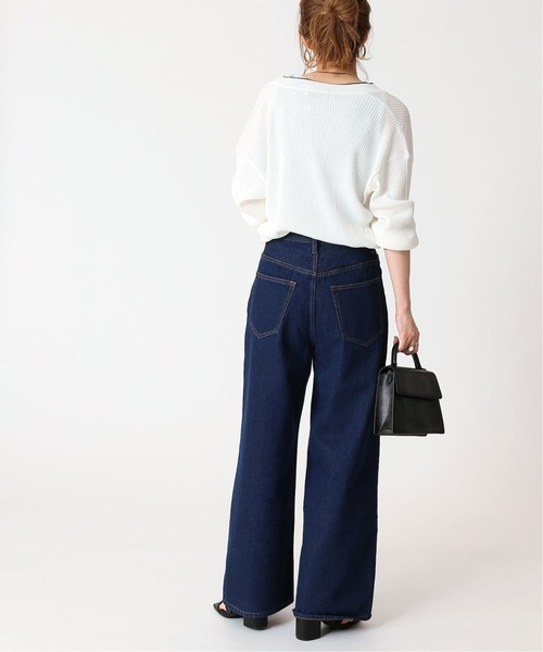 B.C STOCK（ベーセーストック）の「ラインVネックカーディガン（カーディガン/ボレロ・レディース・ホワイト/ブラック/グリーン・FREE）」の10枚目の写真