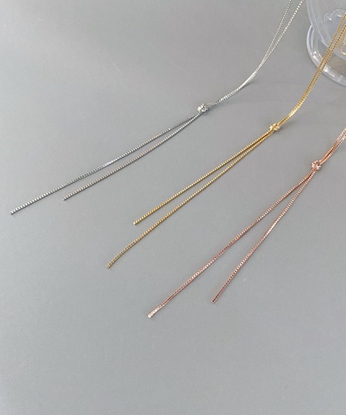 iso（イソ）の「ノットチェーンロングネックレス（ネックレス・レディース・シルバー/ゴールド/ピンク・FREE）」の19枚目の写真