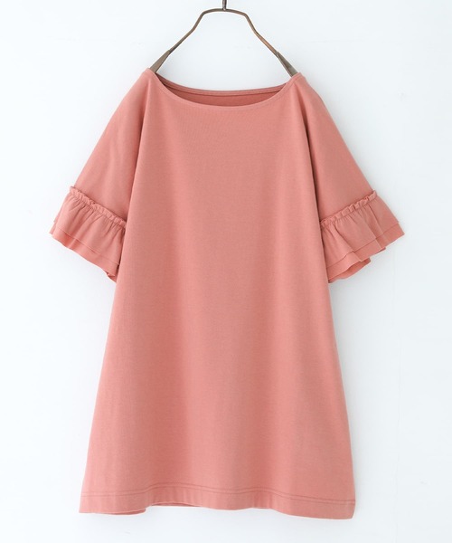 n'OrLABEL（ノアールレーベル）の「『袖フリルTシャツ』（Tシャツ/カットソー・レディース・ブラック/ネイビー/オフホワイト/グリーン/コーラルピンク・1/2）」の5枚目の写真