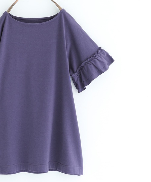 n'OrLABEL（ノアールレーベル）の「『袖フリルTシャツ』（Tシャツ/カットソー・レディース・ブラック/ネイビー/オフホワイト/グリーン/コーラルピンク・1/2）」の13枚目の写真