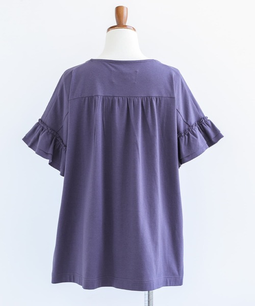 n'OrLABEL（ノアールレーベル）の「『袖フリルTシャツ』（Tシャツ/カットソー・レディース・ブラック/ネイビー/オフホワイト/グリーン/コーラルピンク・1/2）」の15枚目の写真