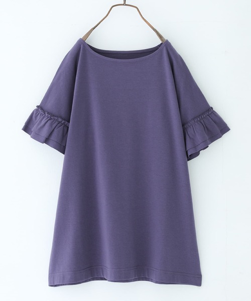 n'OrLABEL（ノアールレーベル）の「『袖フリルTシャツ』（Tシャツ/カットソー・レディース・ブラック/ネイビー/オフホワイト/グリーン/コーラルピンク・1/2）」の8枚目の写真