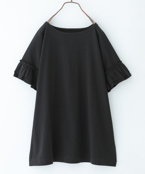 n'OrLABEL(ノアールレーベル)の「『袖フリルTシャツ』(Tシャツ/カットソー・レディース・ブラック/ネイビー/オフホワイト/グリーン/コーラルピンク・1/2)」の19枚目の写真