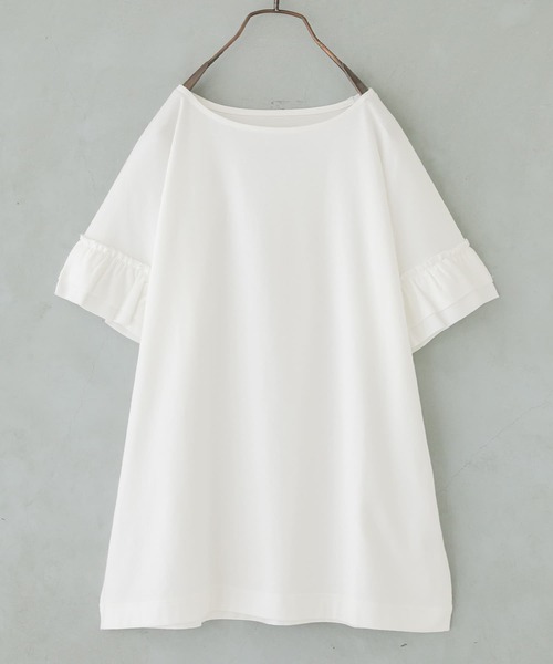 n'OrLABEL(ノアールレーベル)の「『袖フリルTシャツ』(Tシャツ/カットソー・レディース・ブラック/ネイビー/オフホワイト/グリーン/コーラルピンク・1/2)」の20枚目の写真