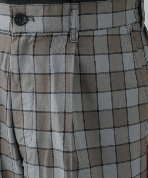 B.C STOCK(ベーセーストック)の「PLAID WIDE TAPERED パンツ(その他パンツ・メンズ・グレー/ブラック・MEDIUM/LARGE)」の13枚目の写真