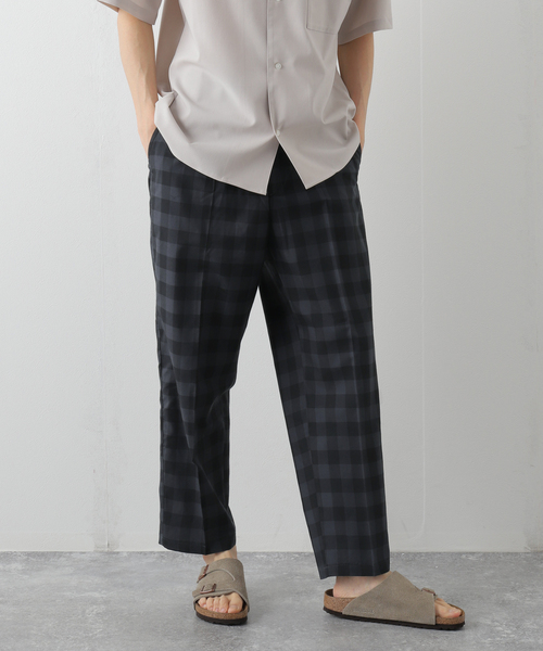 B.C STOCK(ベーセーストック)の「PLAID WIDE TAPERED パンツ(その他パンツ・メンズ・グレー/ブラック・MEDIUM/LARGE)」の4枚目の写真