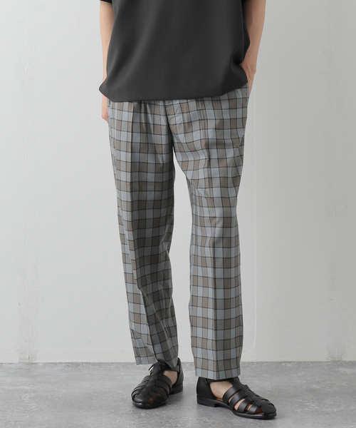 B.C STOCK(ベーセーストック)の「PLAID WIDE TAPERED パンツ(その他パンツ・メンズ・グレー/ブラック・MEDIUM/LARGE)」の3枚目の写真