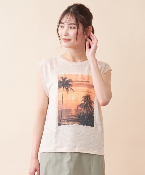 MKT(エムケーティー)の「【MKT】フォトプリントカットソー(Tシャツ/カットソー・レディース・サンドベージュ・2)」の5枚目の写真