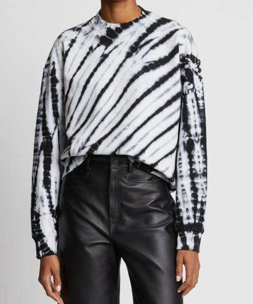 PROENZA SCHOULER(プロエンザ スクーラー)の「Tie Dye Sweatshirt(スウェット・レディース・ブラック×ホワイト/ライトピンク・S/XS)」の2枚目の写真