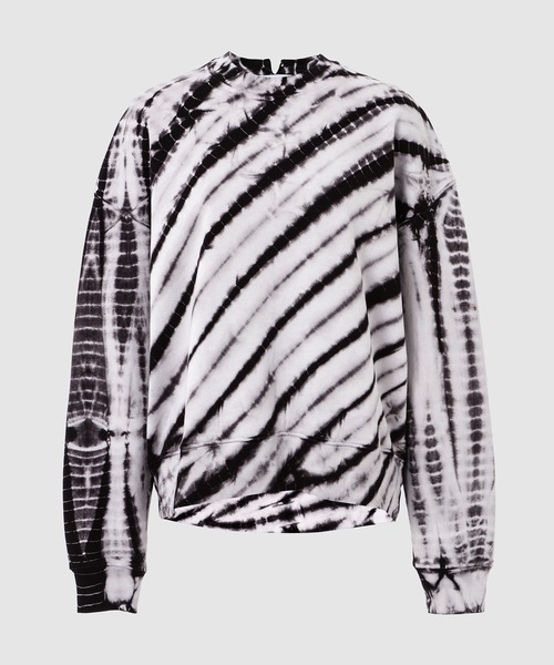 PROENZA SCHOULER(プロエンザ スクーラー)の「Tie Dye Sweatshirt(スウェット・レディース・ブラック×ホワイト/ライトピンク・S/XS)」の4枚目の写真